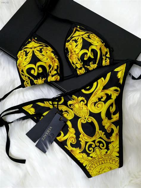 yellow versace swimsuit|farfetch bikini.